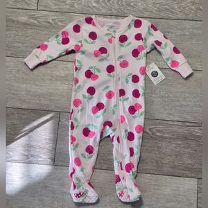 Brand New George Baby Pink Cherry Print Kids One Piece Footie Pajamas Sleepwear
